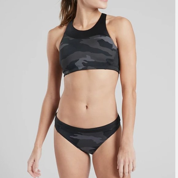 Athleta Other - Athleta Freestyle Black Camo Bikini Set, Full Coverage, Medium